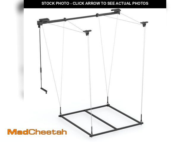 Lot 74-12559059 - FLEXIMOUNTS Lift Series Frame 48 in. W x 48 in. D x 15 in.-79 in. H Black Adjustable Height Steel Ov...