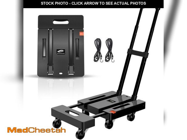 Lot 74-11556889 - SPACEKEEPER Folding Hand Truck, 500 LB Heavy Duty Luggage Cart, Utility Dolly Platform Cart with 6 W...