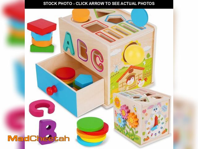 Lot 74-13714612 - FCSONU Toddlers Montessori Toys for 1 2 3 Year Old Boys Girls, Wooden Baby Montessori Coin Box Toys ...