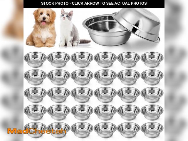 Lot 74-12444907 - Zhehao 30 Pcs Stainless Steel Dog Bowls Bulk Metal Dog Food and Water Container Replacement Lightwei...