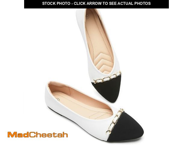 Lot 74-12600604 - BABUDOG Women's Black Flats Shoes,White Dress Shoes for Women,Crimping Faux Suede Ballet Flats Comfo...