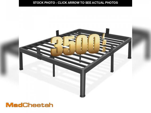 Lot 74-12540744 - FUIOBYVV King Bed Frame with Round Corner Edge Legs 18 inch High 3500 lbs Heavy Duty Metal Platform ...