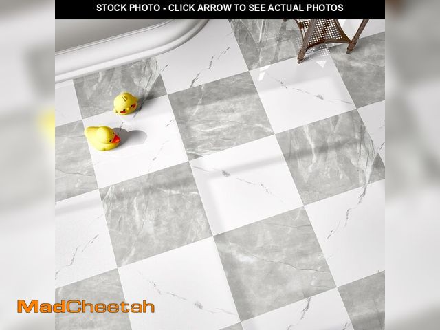 Lot 74-12697545 - 40-Pack 40 Sq.Ft Peel and Stick Floor Tiles Vinyl Glossy Pattern Flooring, 12Ã¢â¬Â x 12Ã¢â¬Â Sel...