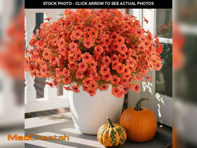 Lot 74-12712620 - Hananona 36 Pcs Artificial Mum Flowers for Outdoors, Faux Fall Mums Silk Flower for Outside, Fake Or...