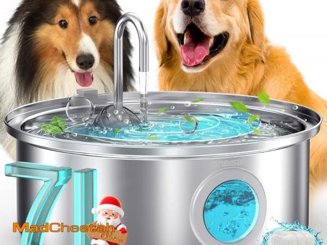 Lot 74-12330104 - oneisall Dog Water Fountain, 7L/230oz/1.8G Quiet Dog Fountain Water Bowl, Stainless Steel Dog Water ...