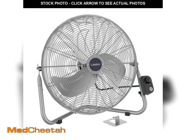Lot 74-12557523 - Lasko High Velocity 20 in. 3 Speed Metallic Floor Fan with QuickMount Wall-Mounting System - UNUSED