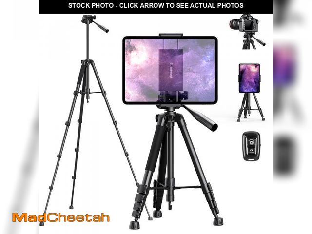 Lot 74-11549395 - Elitehood 68" Heavy Duty iPad Tripod, Ultra-Stable Camera Tripod for iPad Pro 12.9, iPad Stand Mount...