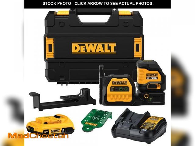 Lot 74-12364006 - DEWALT 20V Max Lithium-Ion Cordless Green Cross-Line Laser Level Kit, (1) 2.0Ah Battery, Charger, an...