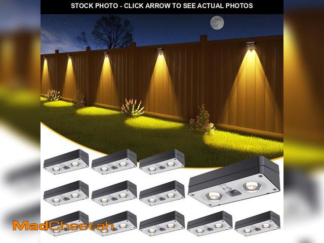 Lot 74-12437836 - JOFIOS Solar Fence Lights 12 Pack, 50 Lumens Outdoor Fence Solar Lights with 12 Modes RGB Color Glow...