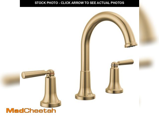 Lot 74-13568157 - Delta Saylor Brushed Gold Bathroom Faucet 3 Hole, 8 Inch Widespread Bathroom Sink Faucet for Vanity,...