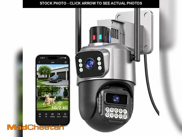 Lot 74-13961016 - GUOANVISION Outdoor Camera, Dual Lens PTZ 6MP Security Camera Outdoor, 6X Digital Zoom, Auto Trackin...