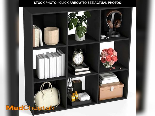 Lot 74-12803333 - EDX 9 Cube Storage Organizer, 36" LÃ11.6" WÃ36"H, Open Cube Storage Bookcase with 3 Removable Back...