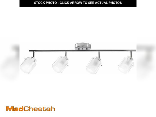 Lot 74-2632330 - Sydney 4-Light Track Lighting, Chrome, Clear and White Glass Shade,59267 - UNUSED