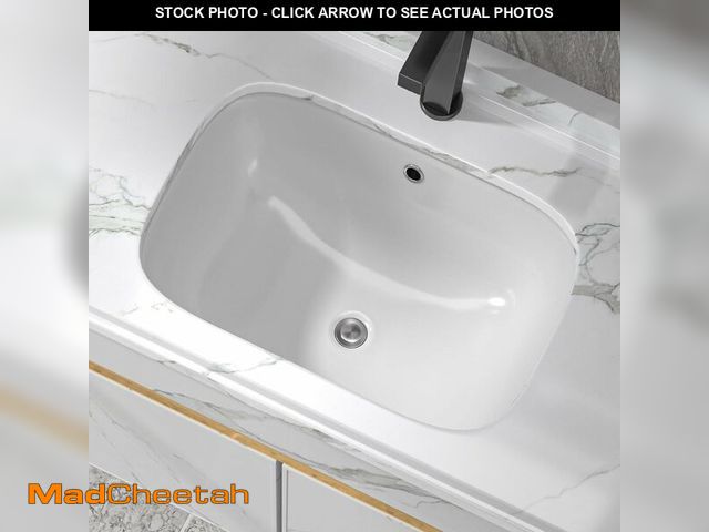 Lot 74-13040958 - Undermount Bathroom Sink Rectangular - Fulorni 22"x15" Bathroom Vessel Sink White Porcelain Ceramic ...