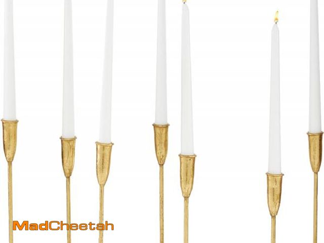 Lot 74-12136868 - CosmoLiving by Cosmopolitan Metal Slim 7 Candle Candelabra, 21" x 7" x 10", Gold - UNUSED