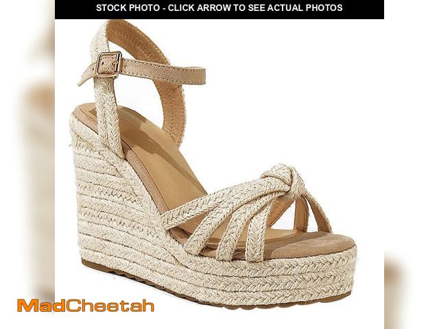 Lot 74-14211291 - mikarka Sandals for Women 2026: Comfortable Wedge Platform Sandals Women - Braided Espadrilles for W...