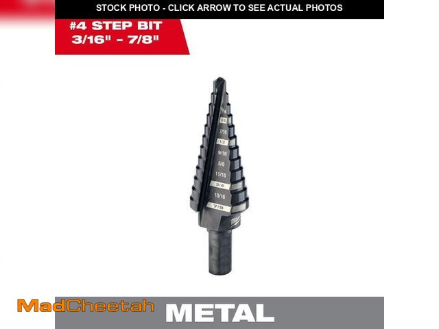 Lot 74-12989304 - *DIRTY/SCRATCHED* Milwaukee 3/16 in. - 7/8 in. #4 Black Oxide Step Drill Bit (12-Steps) *DIRTY/SCRAT...