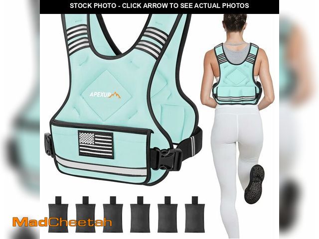 Lot 74-13697694 - APEXUP Adjustable Weighted Vest, 20-32lb Vest with 6 Ironsand Weights and Large Pocket, Weight Vest ...