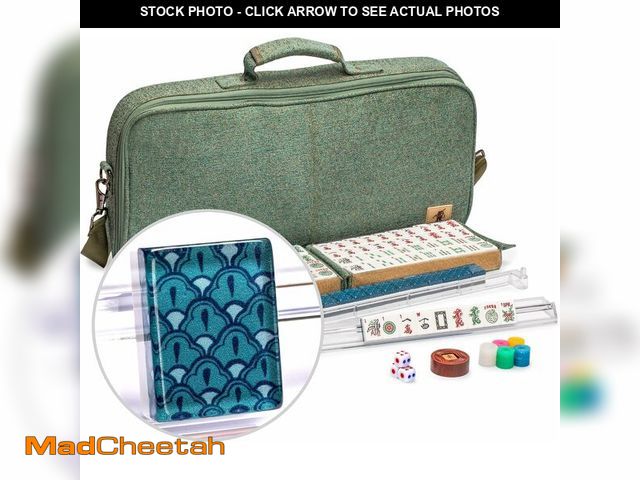 Lot 74-13710879 - Yellow Mountain Imports American Mahjong Set, Oceana with Heather Teal Soft Case - All-in-One Racks ...