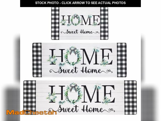 Lot 74-14066604 - XLHOMO Home Kitchen Mats for Floor 3 Pieces Set, Non Slip Cushioned Runners Waterproof Comfort Kitch...