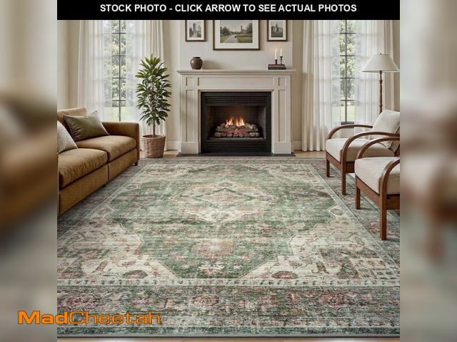 Lot 74-14287114 - SIXHOME 5'x7' Area Rug Washable Retro Living Room Bedroom Carpet Soft Floral Distressed Indoor Rug L...