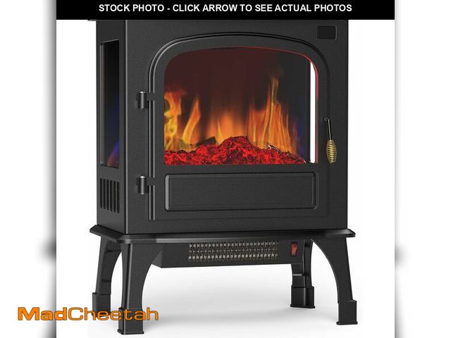 Lot 74-13382575 - Sweetcrispy Freestanding Electric Fireplace Heater, 26" Indoor Fireplace with 3D Flame Effect, Overh...