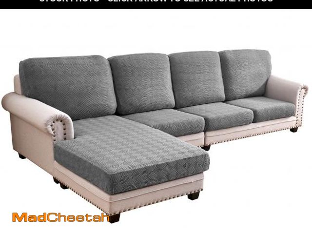 Lot 74-12305450 - Deep Dream Sectional Couch Covers 8 Pieces, Stretch Couch Cushion Covers, L Shaped Washable Sofa Cov...