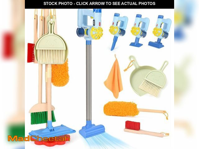 Lot 74-14261836 - Dreamon Wooden Toddler Cleaning Set - 11Pcs Kids Cleaning Toy Set with 3-in-1 Kids Vacuum that Reall...