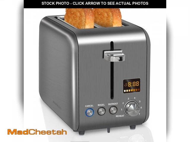 Lot 74-12515029 - *SEE DETAILS* SEEDEEM Toaster 2 Slice, Stainless Steel Bread Toaster LCD Display, 7 Shade Setting, 1...