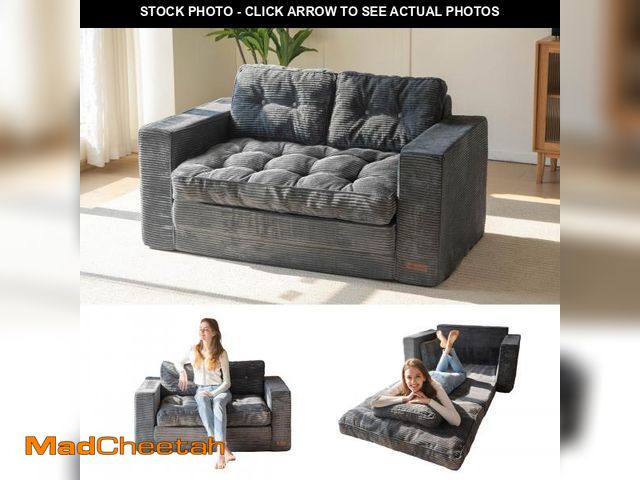 Lot 74-12336125 - MAXYOYO Convertible Sofa Bed, Pull Out Loveseat Sleeper Sofa, 2 in 1 Folding Couch Bed, Fold Out Flo...