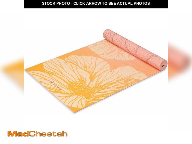 Lot 74-12828917 - Gaiam Yoga Mat - Premium 6mm Print Reversible Extra Thick Non Slip Exercise &amp; Fitness Mat for Al...