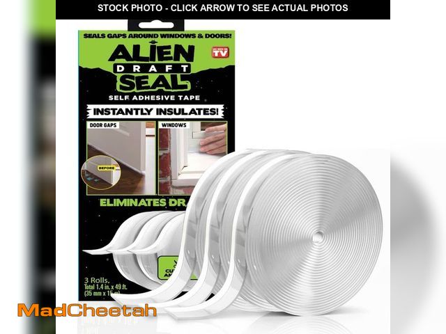 Lot 74-13692837 - As Seen on TV Alien Seal 1.4 in. x 49 ft. Transparent Anti-Draft Adhesive Instant Insulation Seal Ta...