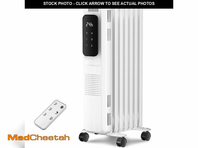 Lot 74-13048319 - ZAFRO Oil Filled Radiator Heater, 1500W Electric Portable Heaters for Indoor Use, LCD Display, 24H T...