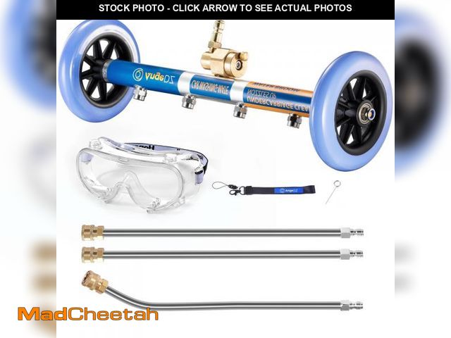 Lot 74-12303283 - AngeDZ Undercarriage Pressure Washer Attachment, 16" Water Broom, Power Washer Accessories with 4 No...