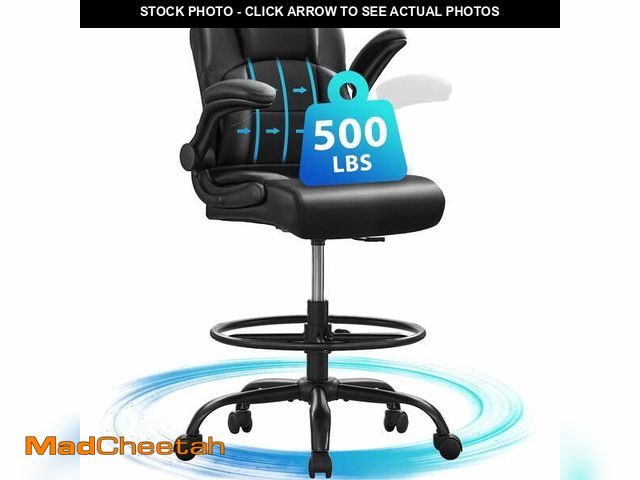 Lot 74-13816771 - JONPONY 500 lbs Tall Office Chair with Flip-up Armrests for Standing Desk Executive Ergonomic Comput...
