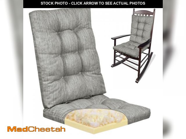 Lot 74-12433185 - baibu 19.5 x 19.5 x 4 Inch Large Size Rocking Chair Cushion Set, Dual-Layer Patented Design Memory F...