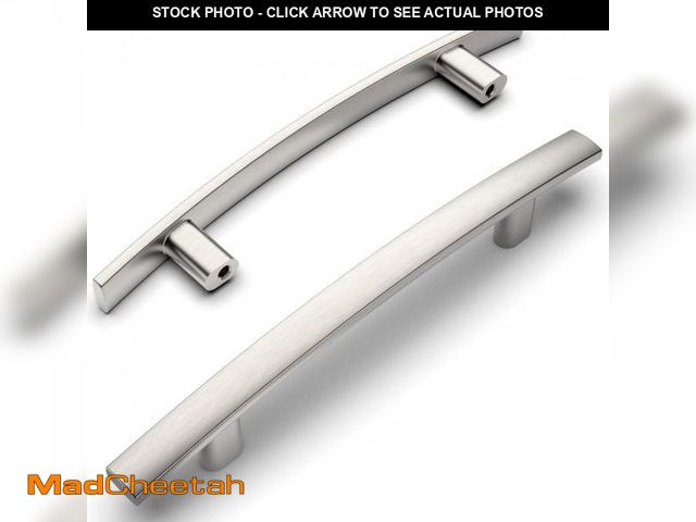 Lot 74-12303201 - Amerdeco 10 Pack Brushed Satin Nickel 3-3/4 Inch(96mm) Hole Centers Kitchen Cabinet Pulls Hardware K...