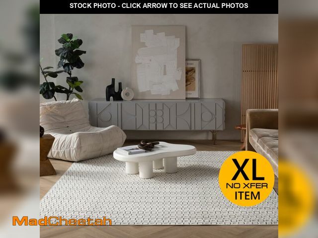 Lot 74-12898374 - RUG BRANCH Maise 6'x9' (Exact Size: 5'11" x 9'0") Abstract Indoor Area Rug, Cream Beige, Modern - Li...