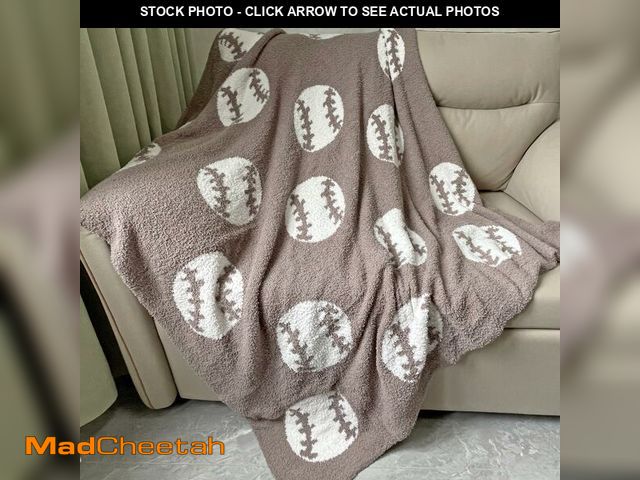 Lot 74-13567869 - Cozy Baseball Pattern Blanket Perfect Lightweight Bedding for Adults, Soft, Warm, and Plush Soccer S...