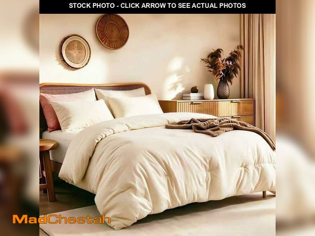 Lot 74-14212797 - Quataly King Comforter Set Cream,3PCS Soft Lightweight Breathable Bedding Comforter for All Season, ...