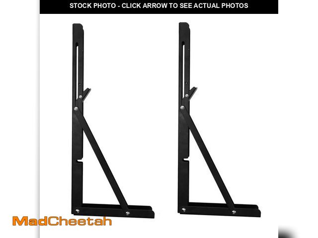 Lot 74-14344436 - Wellco 2 Pack 16 in. Heavy-Duty Stainless Steel Collapsible Triangle Shelf Brackets 300 lbs. Capacit...