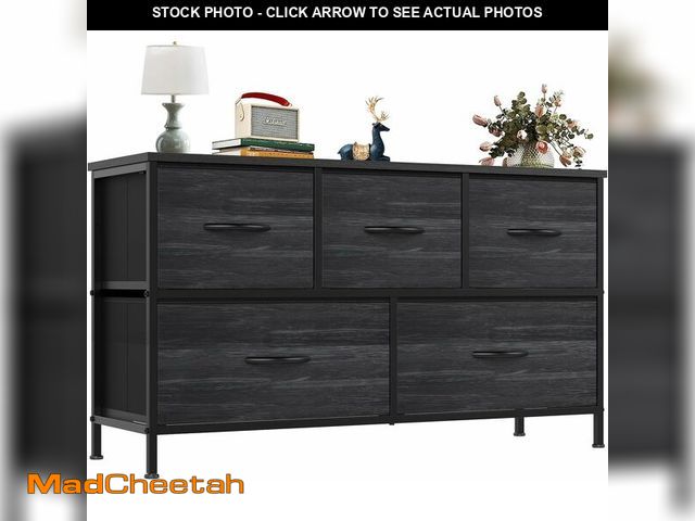 Lot 74-14068303 - OLIXIS Dresser for Bedroom with 5 Drawers, Wide Chest of Drawers, Fabric Bedroom Dresser with Drawer...