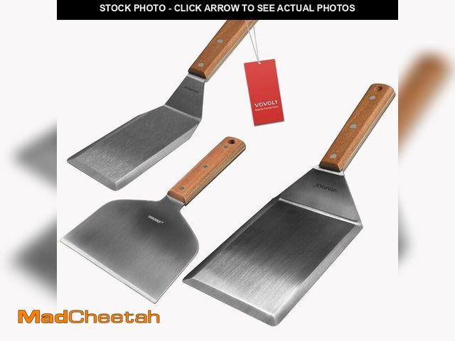 Lot 74-14064906 - Stainless Steel Metal Spatula Set For Griddle, Grill Spatula Scraper for BBQ/Flat Top Grill- Full Ta...