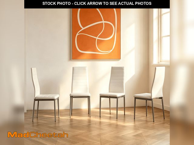 Lot 74-14087054 - Ktaxon Modern Dining Chairs with High Back, 4 Person PU Leather Padded Chairs for Dining Room, Kitch...