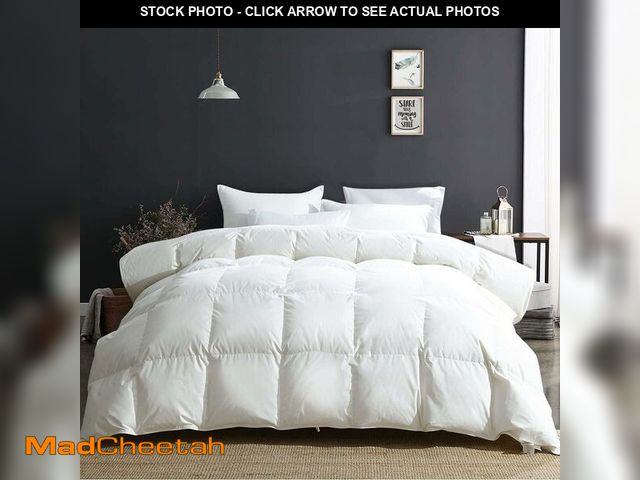 Lot 74-13566266 - APSMILE Oversized Queen Luxury 100% Organic Cotton All Season Down Feather Fibers Comforter Fluffy F...