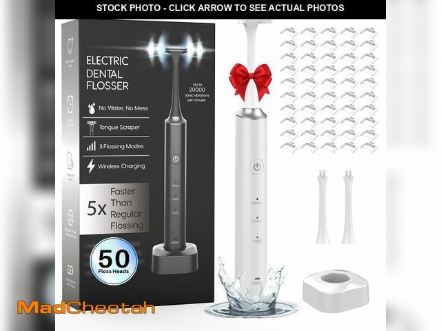 Lot 74-14273926 - Voraiya Electric Flosser for Teeth 50 Replacement Heads, 3-in-1 Wireless Charging Electric Dental Fl...
