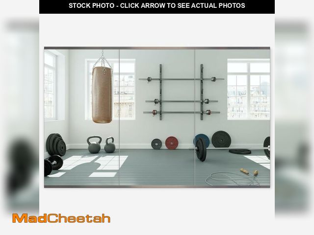 Lot 74-13835952 - Honyee Home Gym Mirror, 48" x 24" x 3PCS, Wall Mounted Frameless Mirror with Polished Edge, Tempered...
