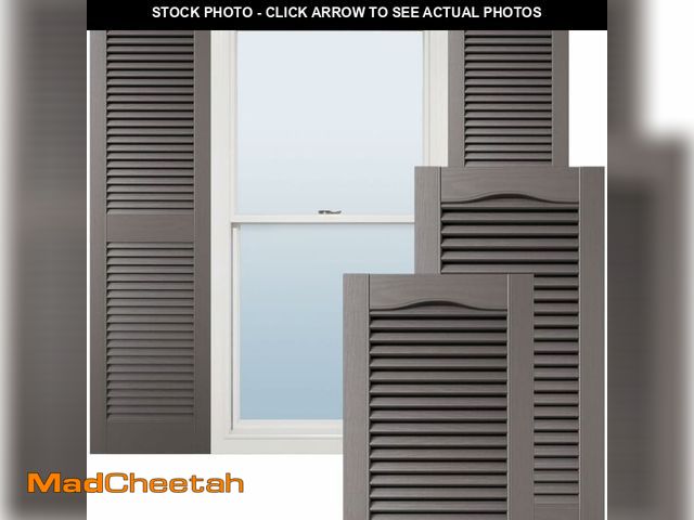 Lot 74-12664278 - Ekena Millwork Lifetime Vinyl LL1S14X06000MS Standard Cathedral Top Center Mullion, Open Louver Viny...