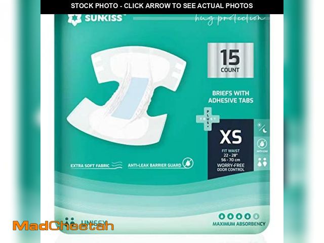 Lot 74-6646913 - SUNKISS TrustPlus Adult Diapers with Maximum Absorbency, Disposable Incontinence Briefs with Tabs fo...