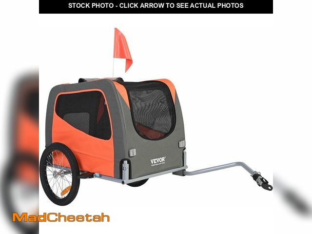 Lot 74-14349117 - (MISSING HARDWARE)VEVOR Dog Bike Trailer, Supports up to 66 lbs, Pet Cart Bicycle Carrier, Easy Fold...